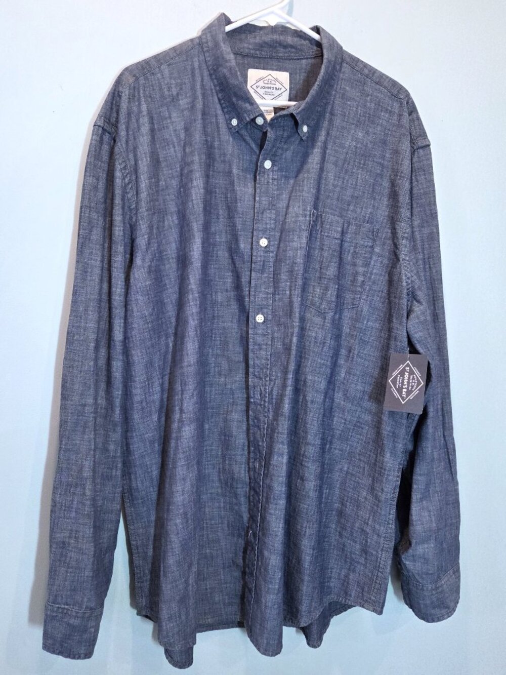 NWT St. John's Bay Blue Button Down Shirt Size XXL